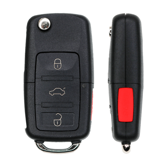 For Volkswagen 2002-2008   4-Button 1J0-959-753-AM/DC  (PN:1J0959753AM)   w/Trunk  Remote Flip Key