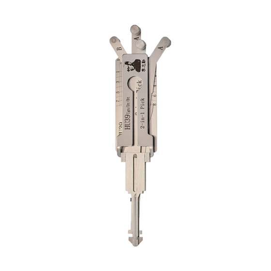 Original Lishi 2 in 1 8-Cut  for   Mercedes-Benz   HU39 4-Track   Ign/Dr/Bt