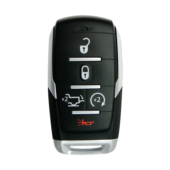 For Dodge RAM 1500 2019-2021   5-Button  OHT-4882056  w/Tail gate & Rmt  Start   Smart  Key Shell  (E)